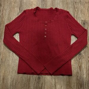 Never worn** SHEIN Red Ribbed Sweater